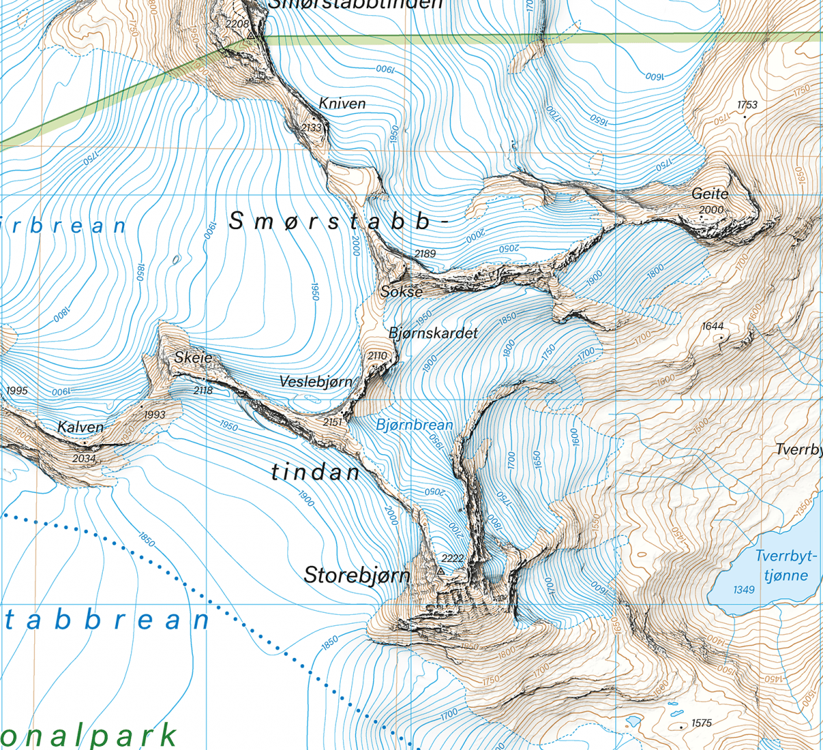 Jotunheimen Map Smørstabbstindan and Leirvassbu | Backcountry Books