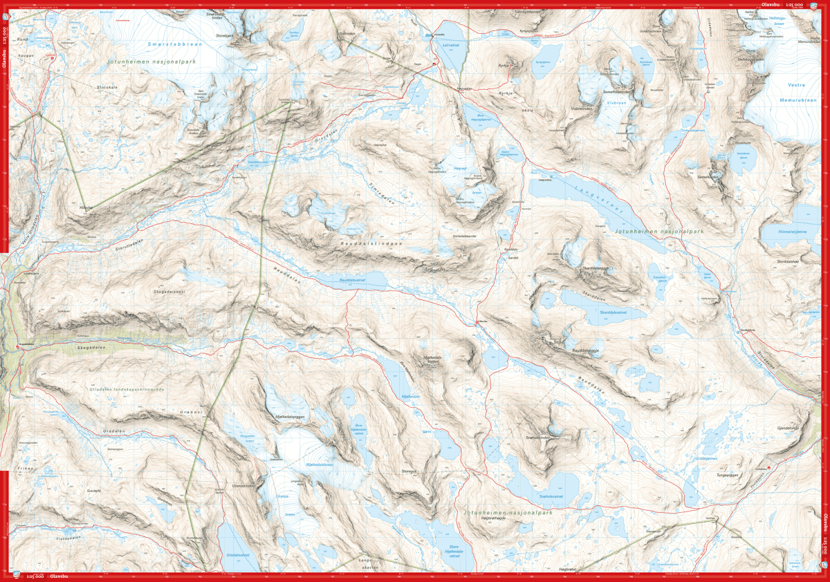 Jotunheimen Map Smørstabbstindan and Leirvassbu | Backcountry Books