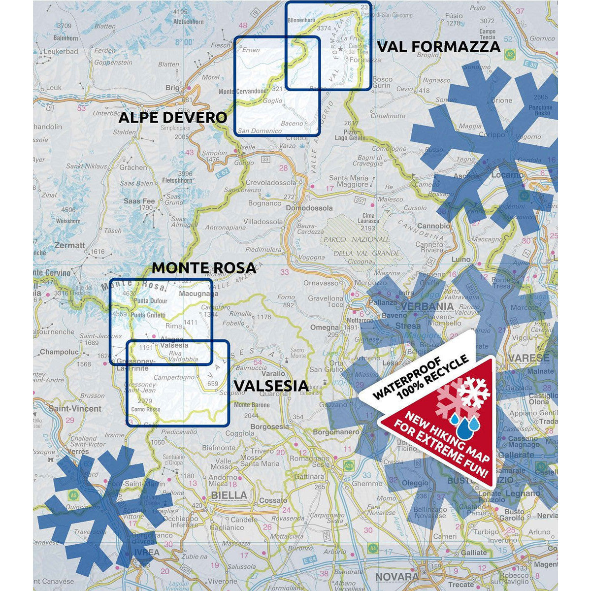 Monte Rosa Ski Touring Map Geo4map | Backcountry Books