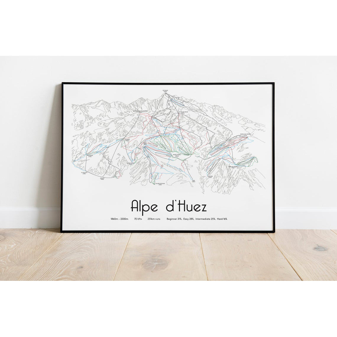 Alpe d'Huez Piste Map Wall Print | Backcountry Books