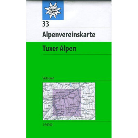 Alpenvereinskarter Tuxer Alpen 33 Ski | Zillertal Ski Touring Map | Backcountry Books