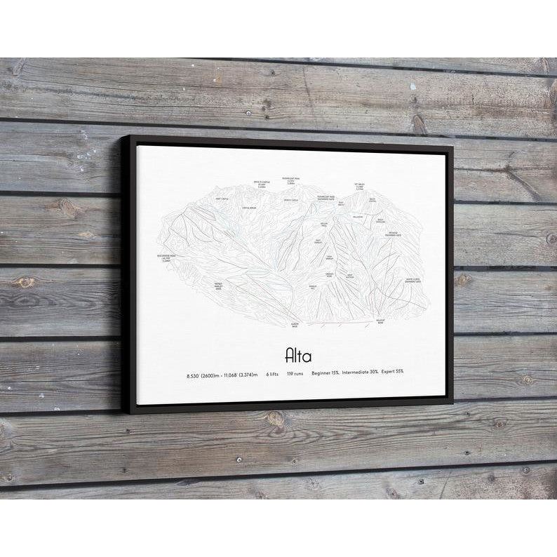 Alta Ski Piste Map Poster | Backcountry Books