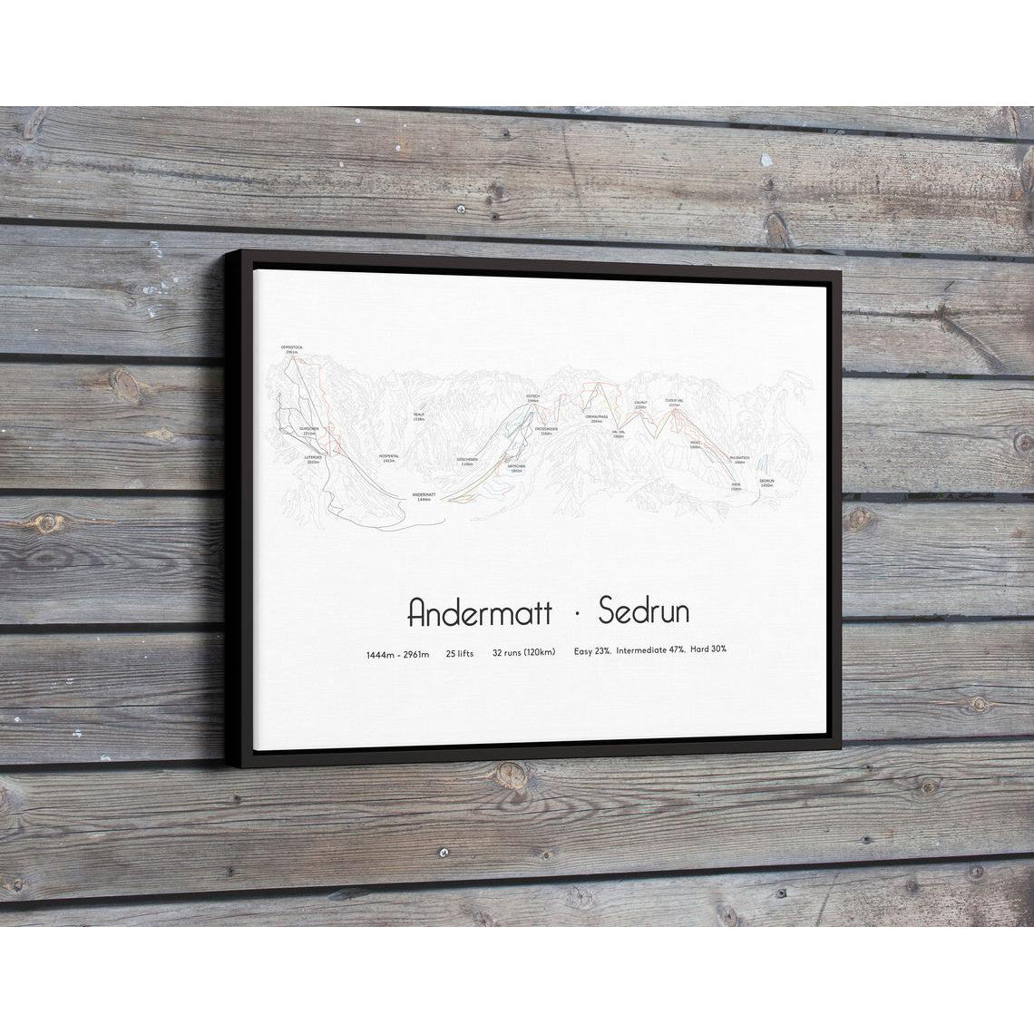 Andermatt Sedrun Piste Map Wall Print Poster | Backcountry Books