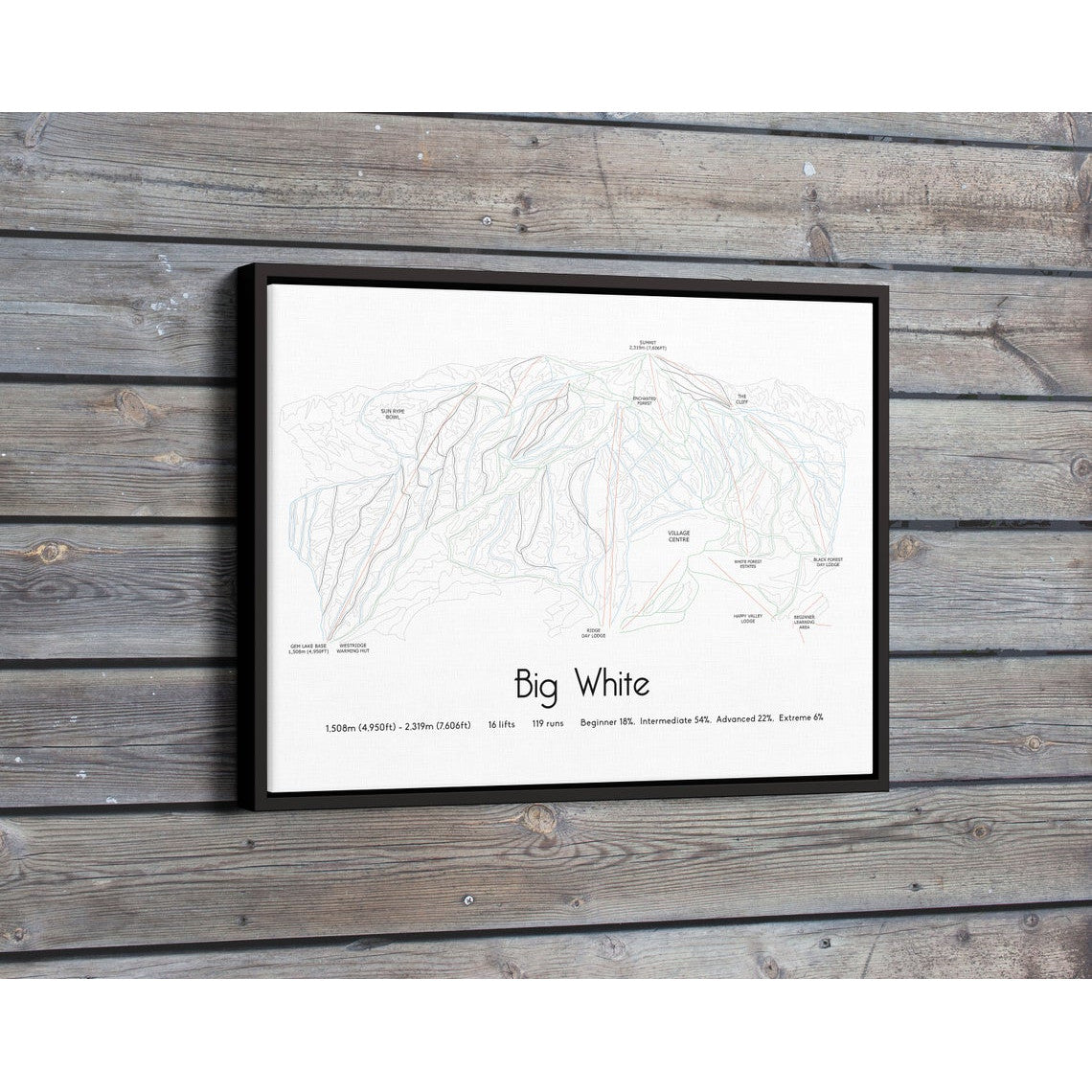 Big White Piste Map Wall Print Poster | Bluebell and Moss | Backcountry Books
