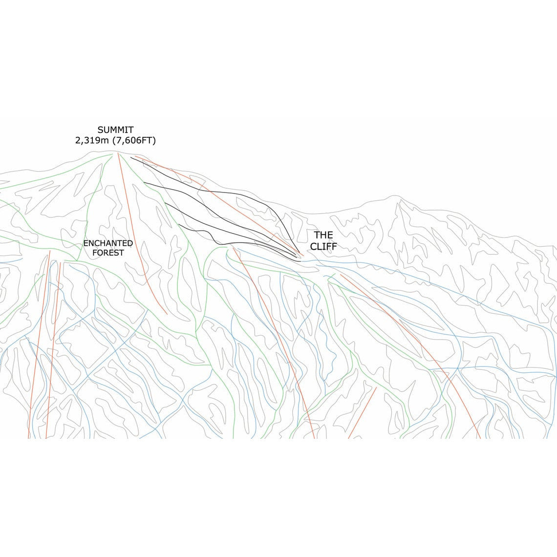 Big White Piste Map Wall Print Poster | Bluebell and Moss | Backcountry Books