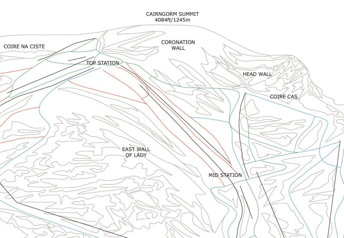 Cairngorm Piste Map Wall Print Poster | Backcountry Books | Bluebell and Moss
