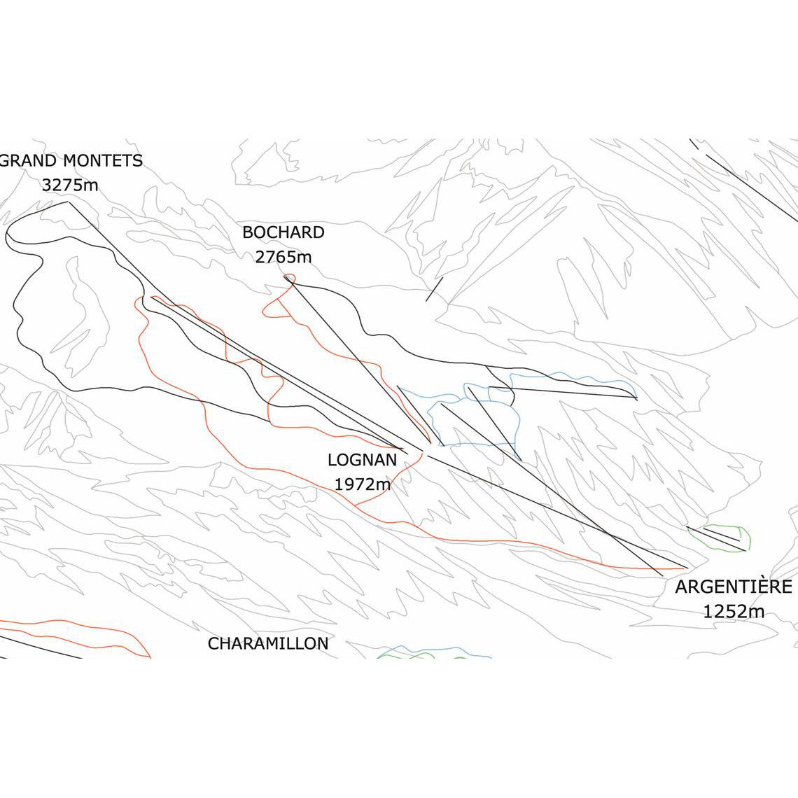 Chamonix Ski Piste Map Wall Print Poster | Backcountry Books