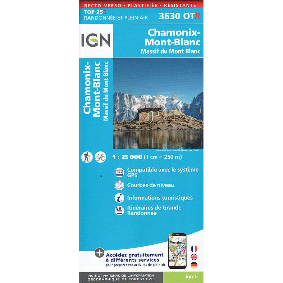 Chamonix Map | IGN Chamonix - Mont Blanc 3630 OTR Resistant | Backcountry Books