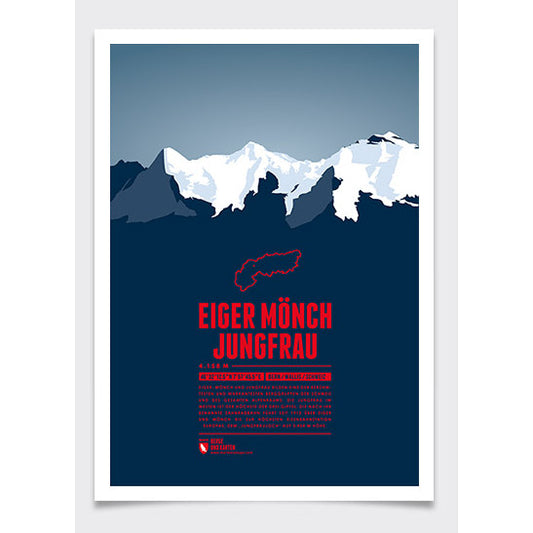 Eiger, Mönch, and Jungfrau Wall Print | Marmota Maps | Backcountry Books
