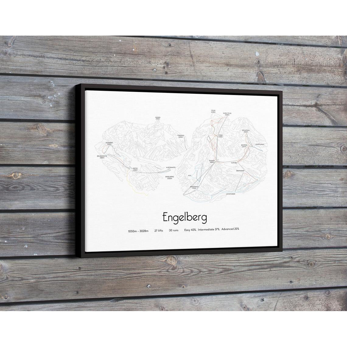 Engelberg Piste Map Wall Print Poster | Backcountry Books | Bluebell and Moss