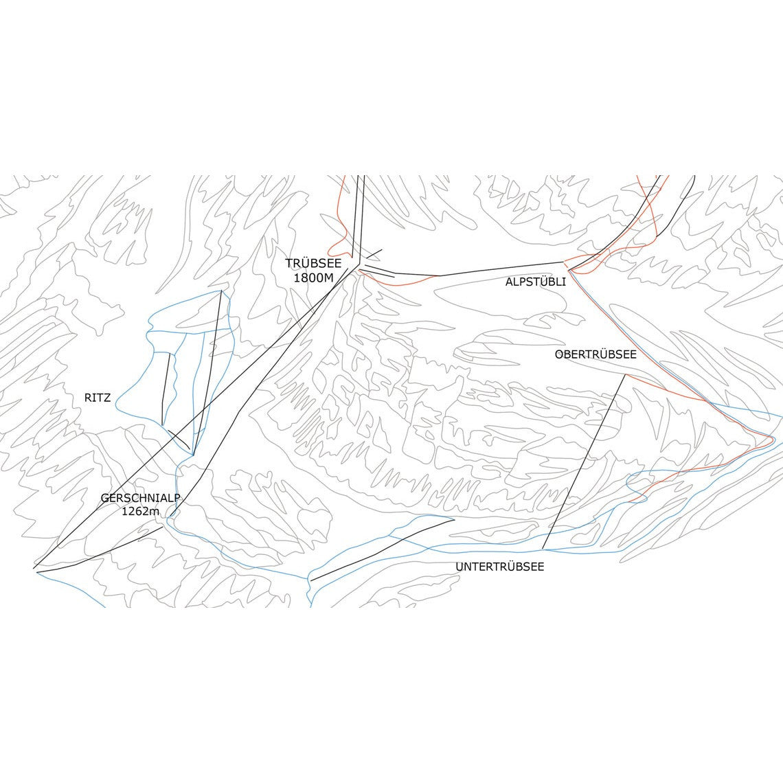 Engelberg Piste Map Wall Print Poster | Backcountry Books | Bluebell and Moss