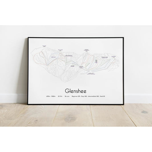 Glenshee Piste Map Wall Print Poster | Backcountry Books | Bluebell and Moss