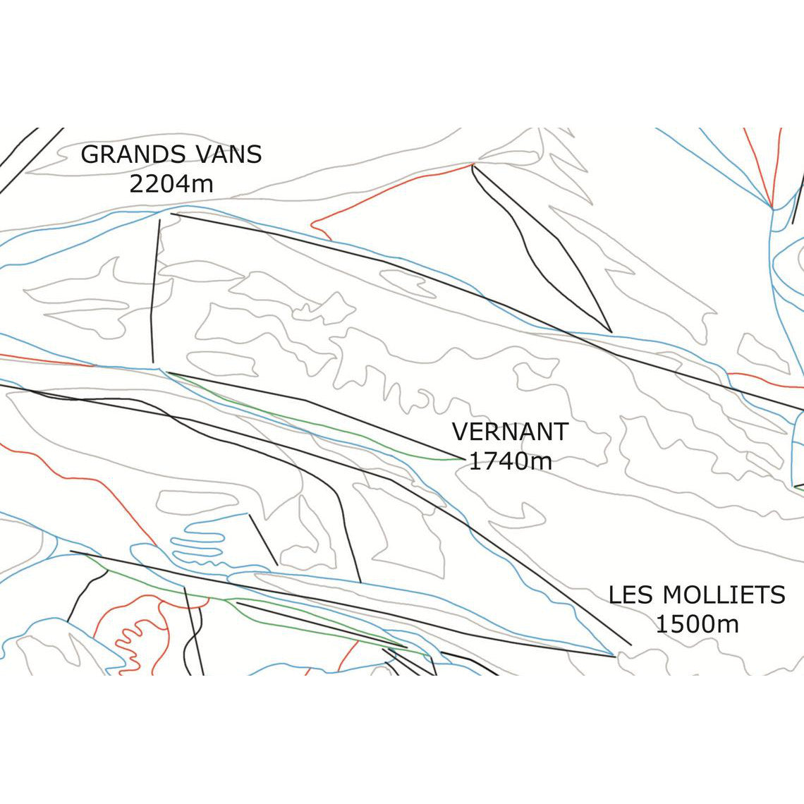 Grand Massif Piste Map Wall Print | Backcountry Books