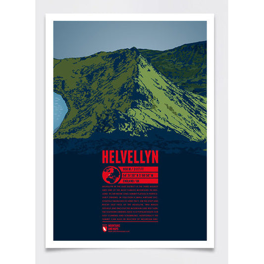 Helvellyn Wall Print Poster | Marmota Maps | Backcountry Books