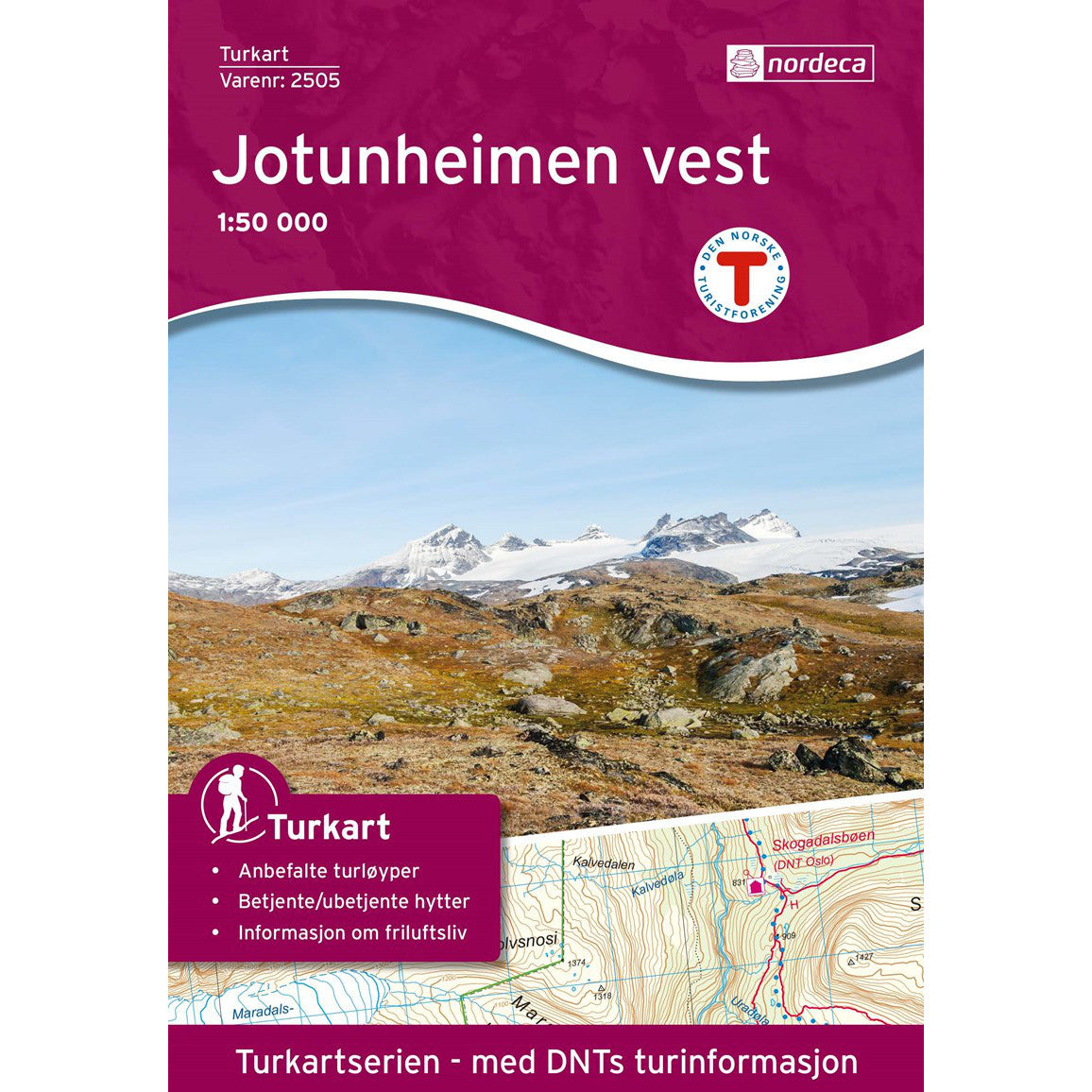 Jotunheimen Map Nordeca Turkart Jotunheimen Vest | Backcountry Books
