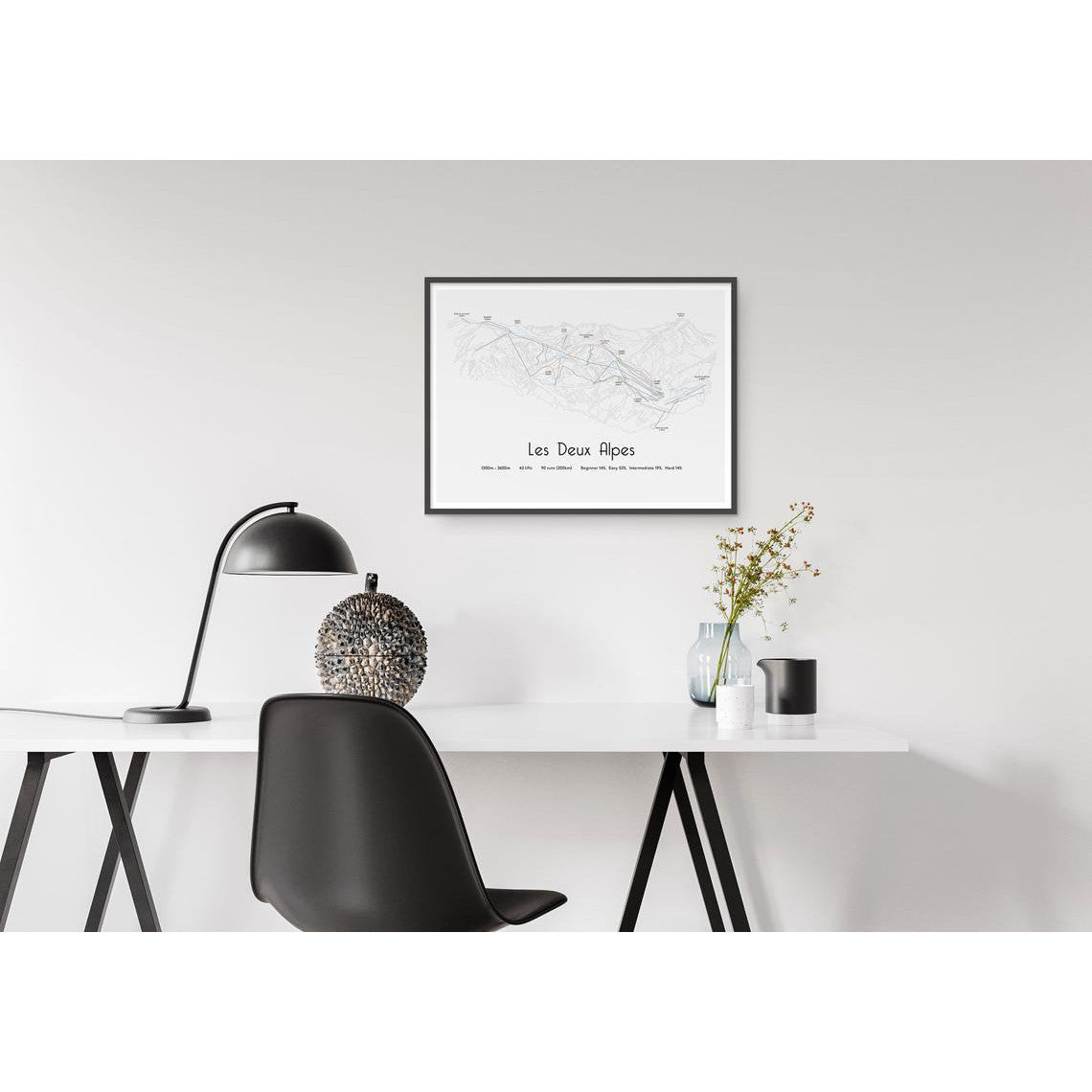 Les Deux Alpes Ski Piste Map Wall Print | Backcountry Books