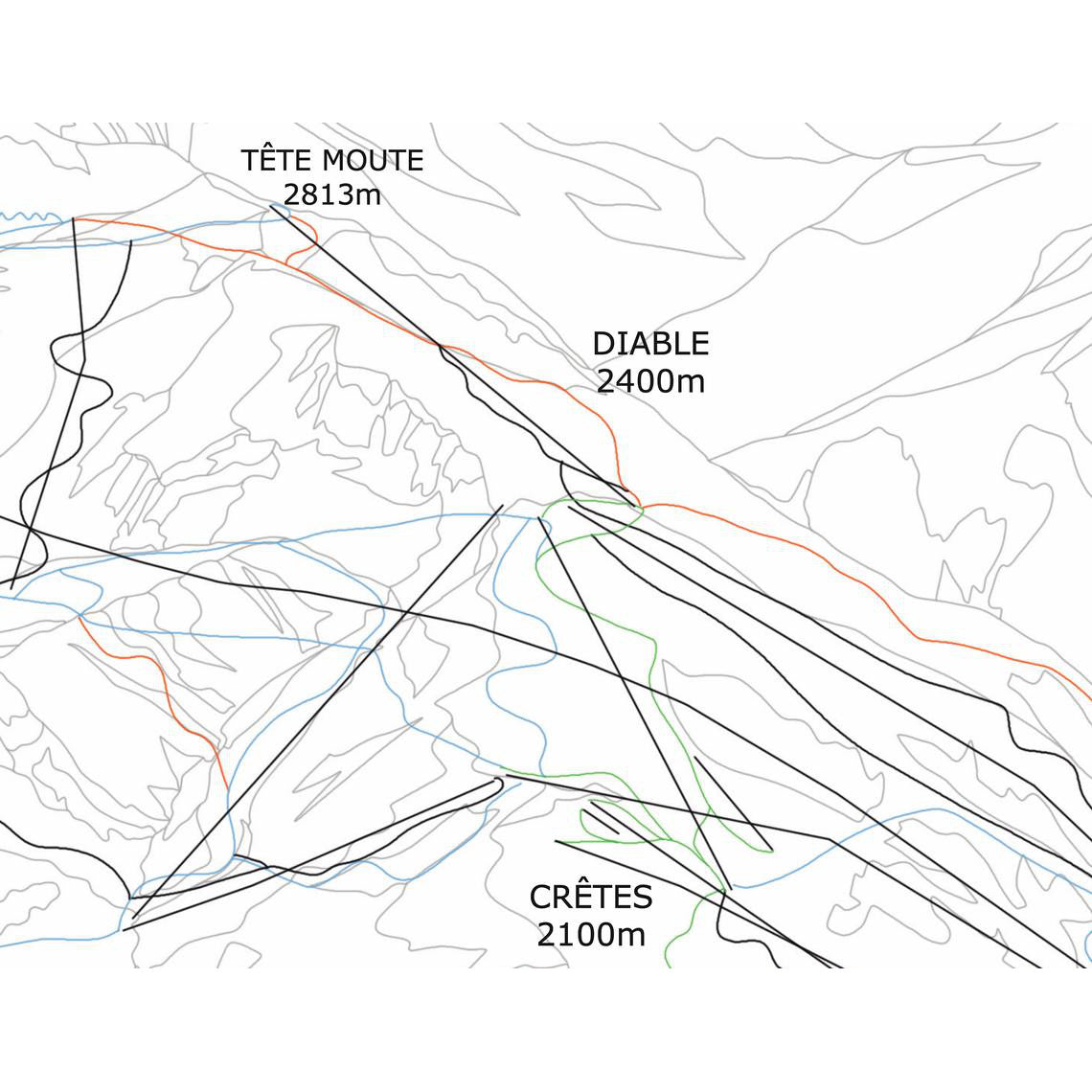 Les Deux Alpes Ski Piste Map Wall Print | Backcountry Books