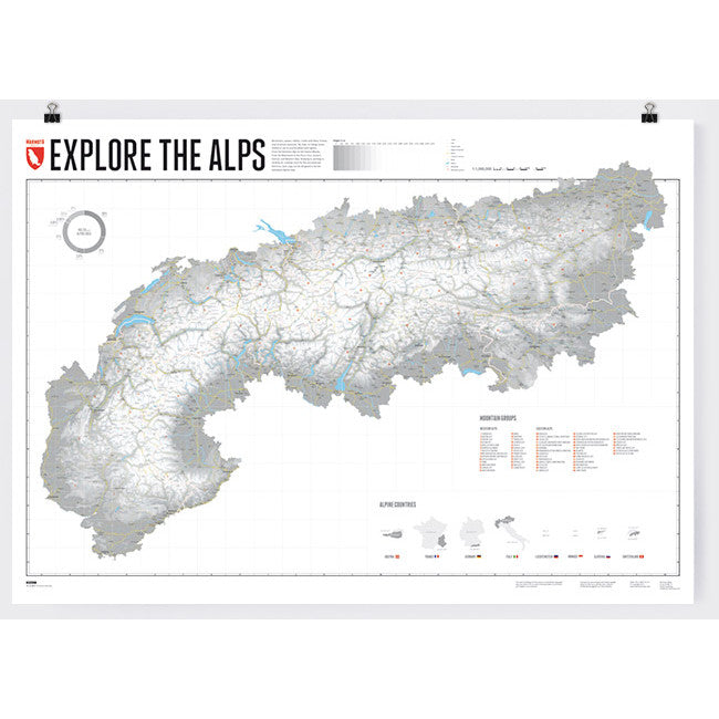 Marmota Maps Explore the Alps Wall Map | Backcountry Books