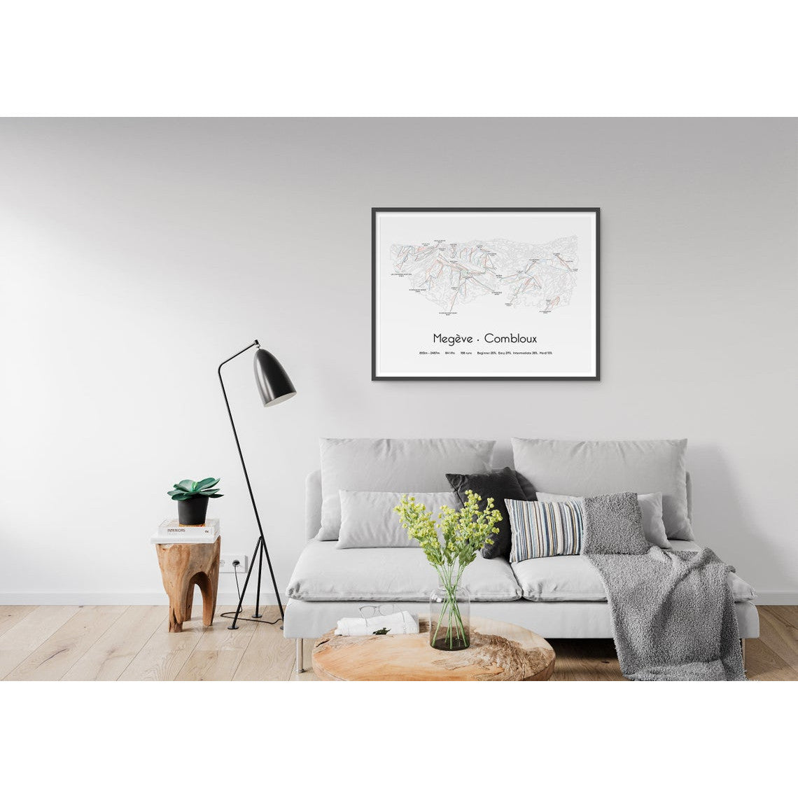 Megeve Combloux Piste Map Wall Print Poster