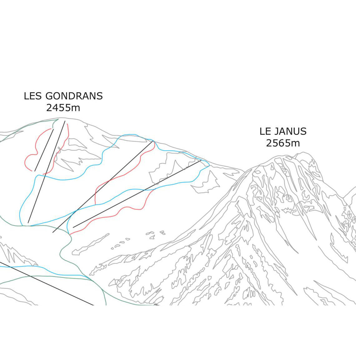Montgenevre Ski Piste Map Wall Print Poster | Backcountry Books
