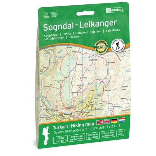 Sogndal Map | Nordeca Sogndal - Leikanger Topo 3000