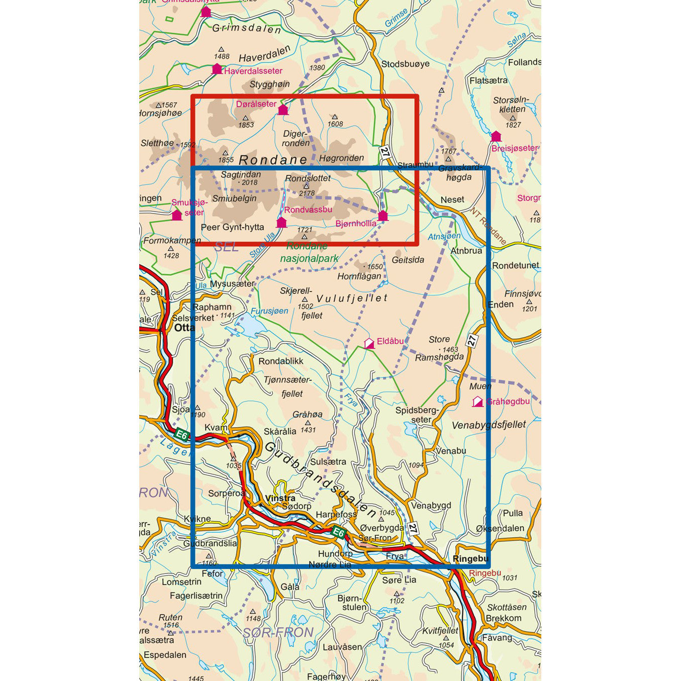 Rondane Map | Nordeca Turkart Rondane Sør South  | Backcountry Books