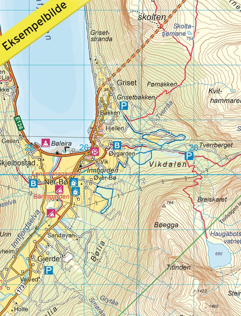 Romsdalen Map | Nordeca Turkart Romsdalsfjella Nord North Map | Backcountry Books