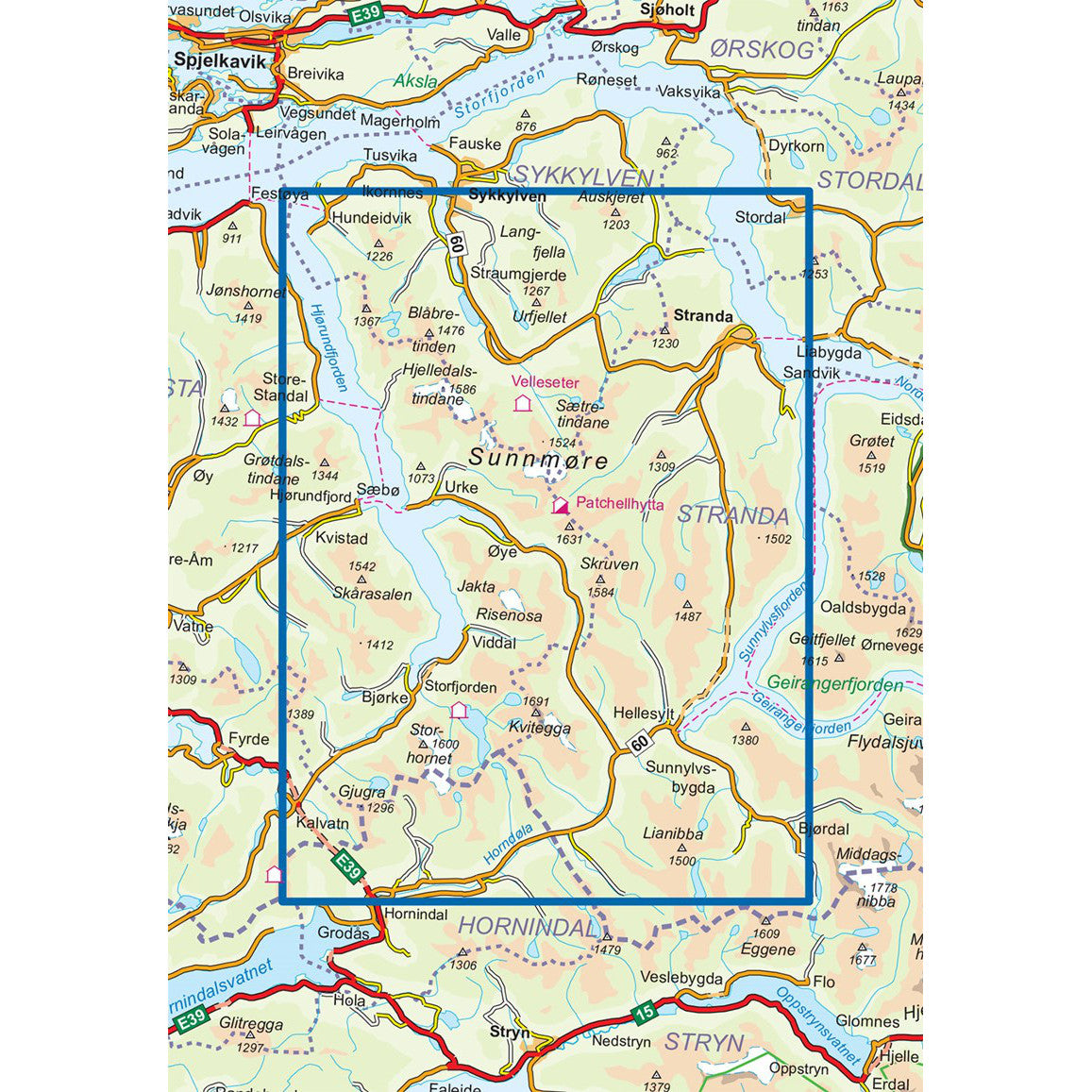 Sunnmøre Alps Map | Nordeca Turkart Sunnmørsalpene Øst – Backcountry Books