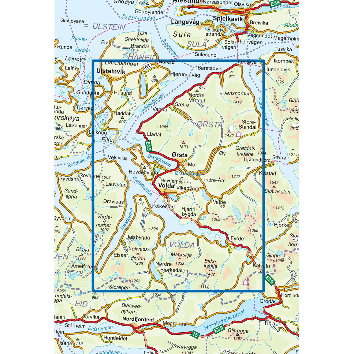 Sunnmøre Alps Map | Nordeca Turkart Sunnmørsalpene Vest – Backcountry Books