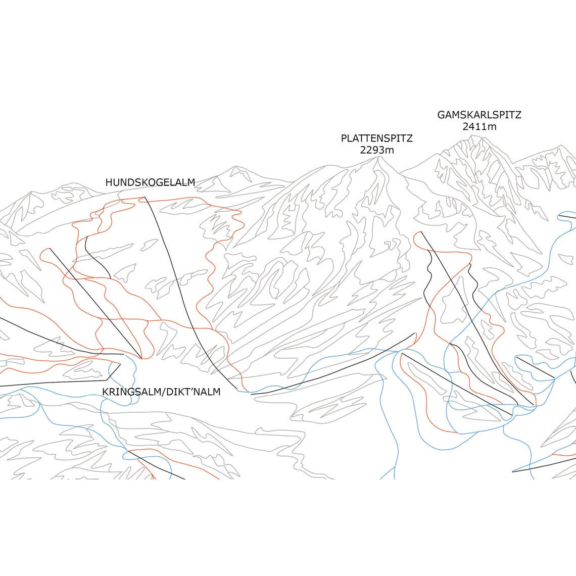 Obertauern Ski Piste Map Poster | Backcountry Books