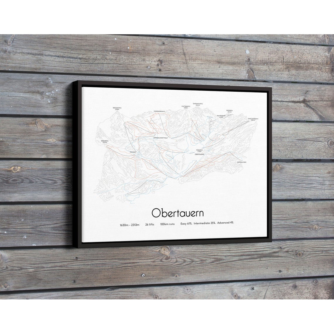 Obertauern Ski Piste Map Poster | Backcountry Books