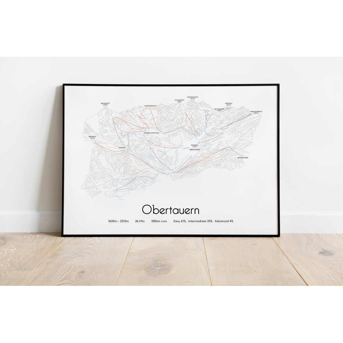 Obertauern Ski Piste Map Poster | Backcountry Books