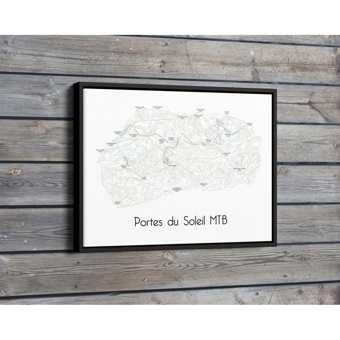 Portes du Soleil Mountain Bike Trails Map Wall Print Poster | Backcountry Books | Bluebell and Moss