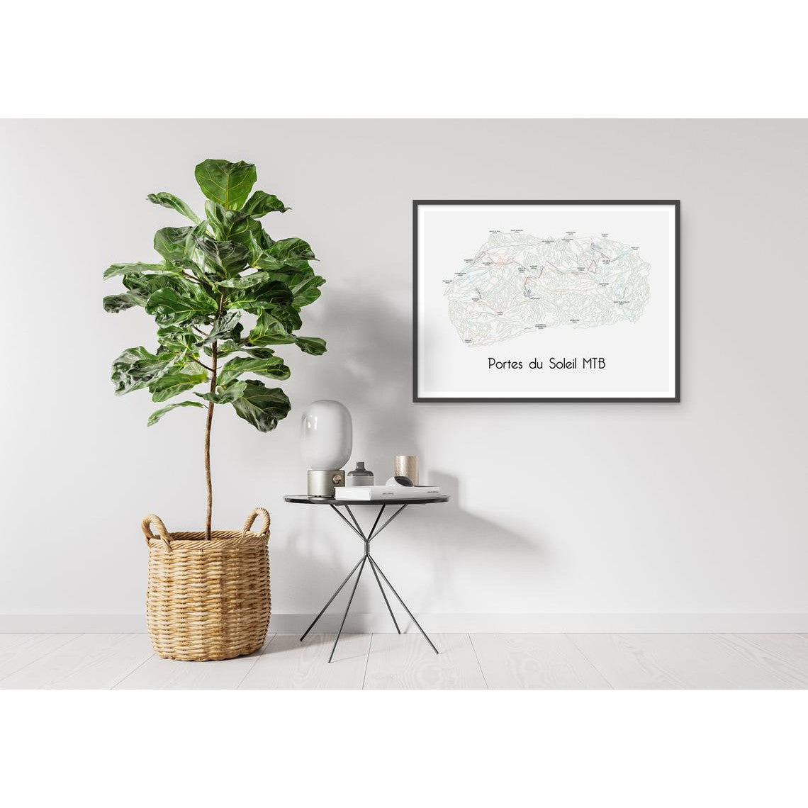 Portes du Soleil Mountain Bike Trails Map Wall Print Poster | Backcountry Books | Bluebell and Moss