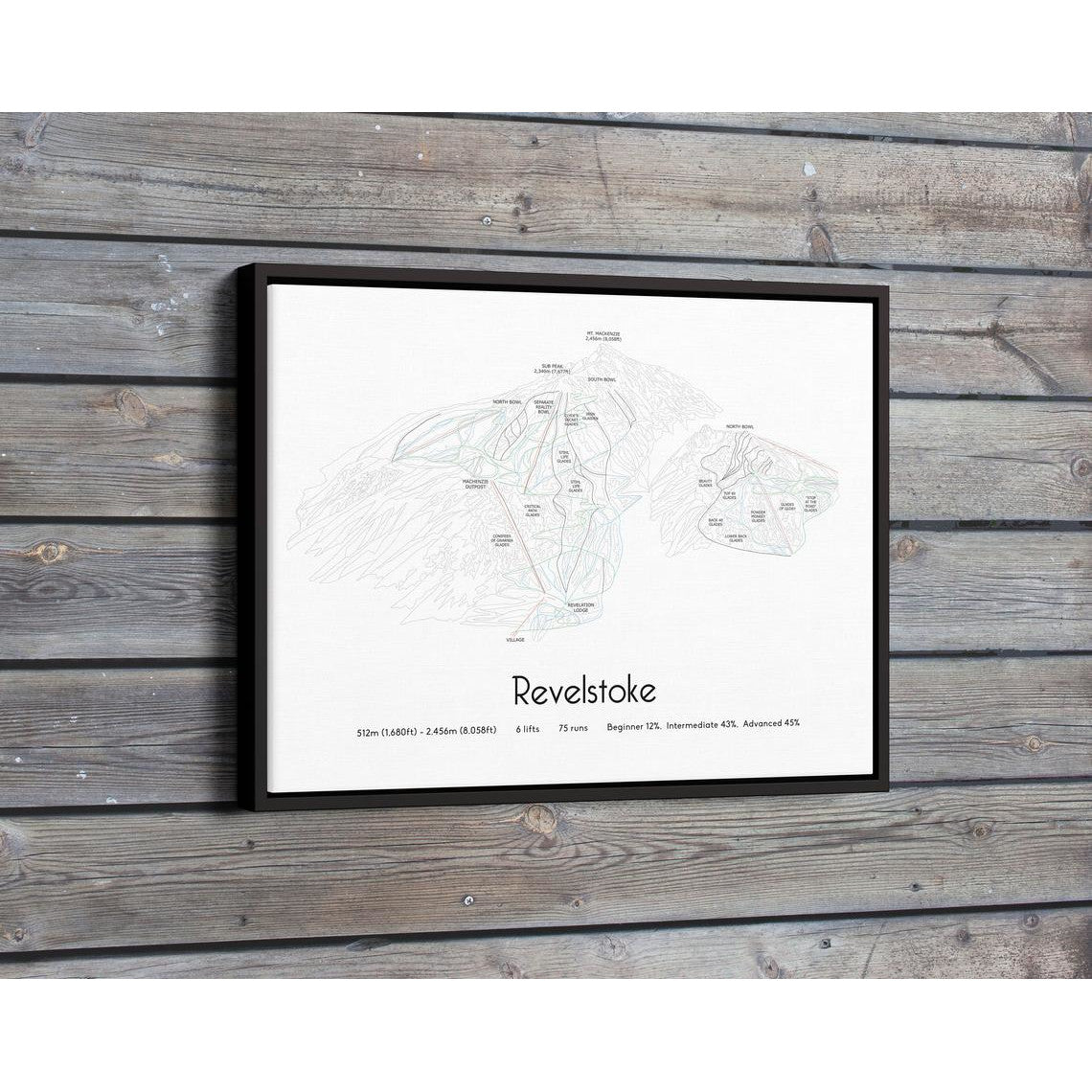 Revelstoke Piste Map Wall Print Poster | Backcountry Books | Bluebell and Moss