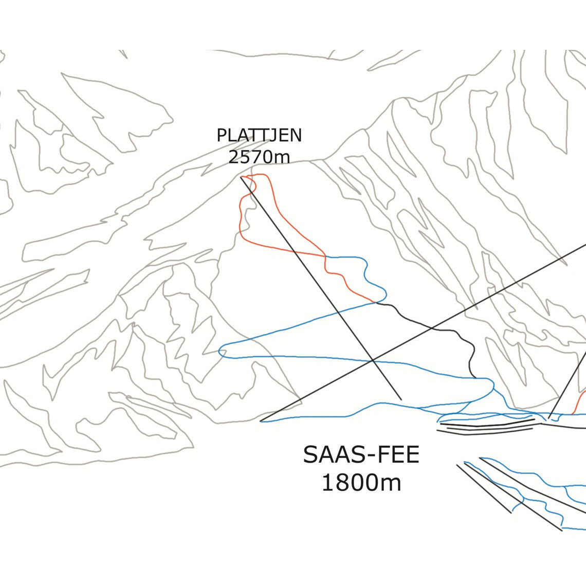 Saas Fee Piste Map Wall Print | Backcountry Books