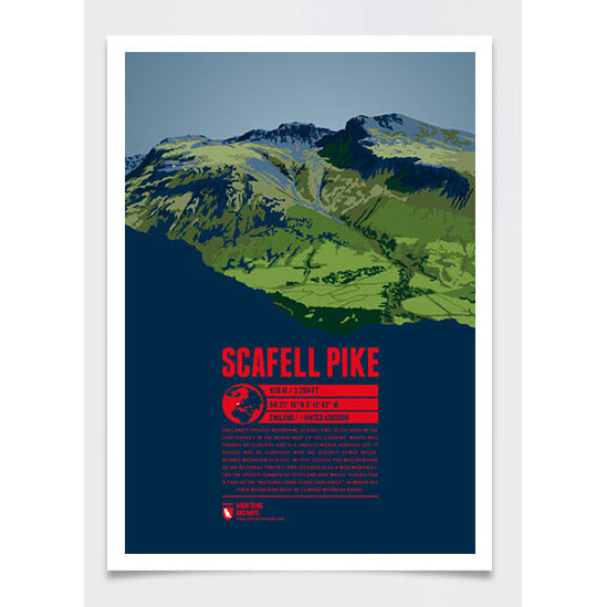 Scafell Pike Wall Print Poster | Marmota Maps | Backcountry Books