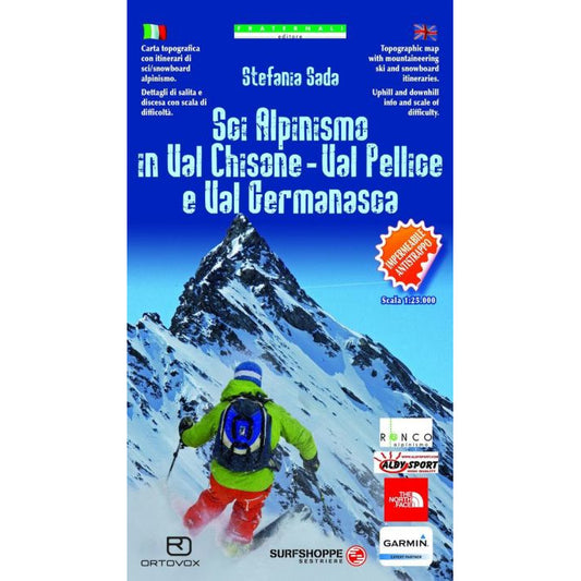 Ski touring map Val Chisone, Val Pellice and Val Germanasca