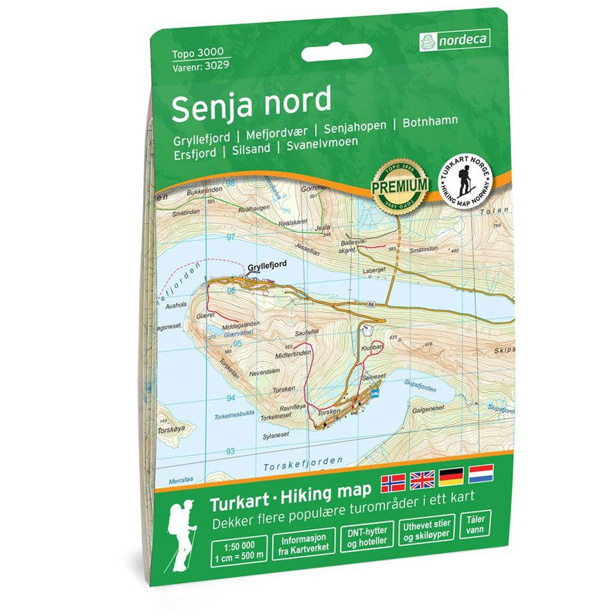 Senja Map Nordeca Topo 3000 Senja Nord  | Backcountry books