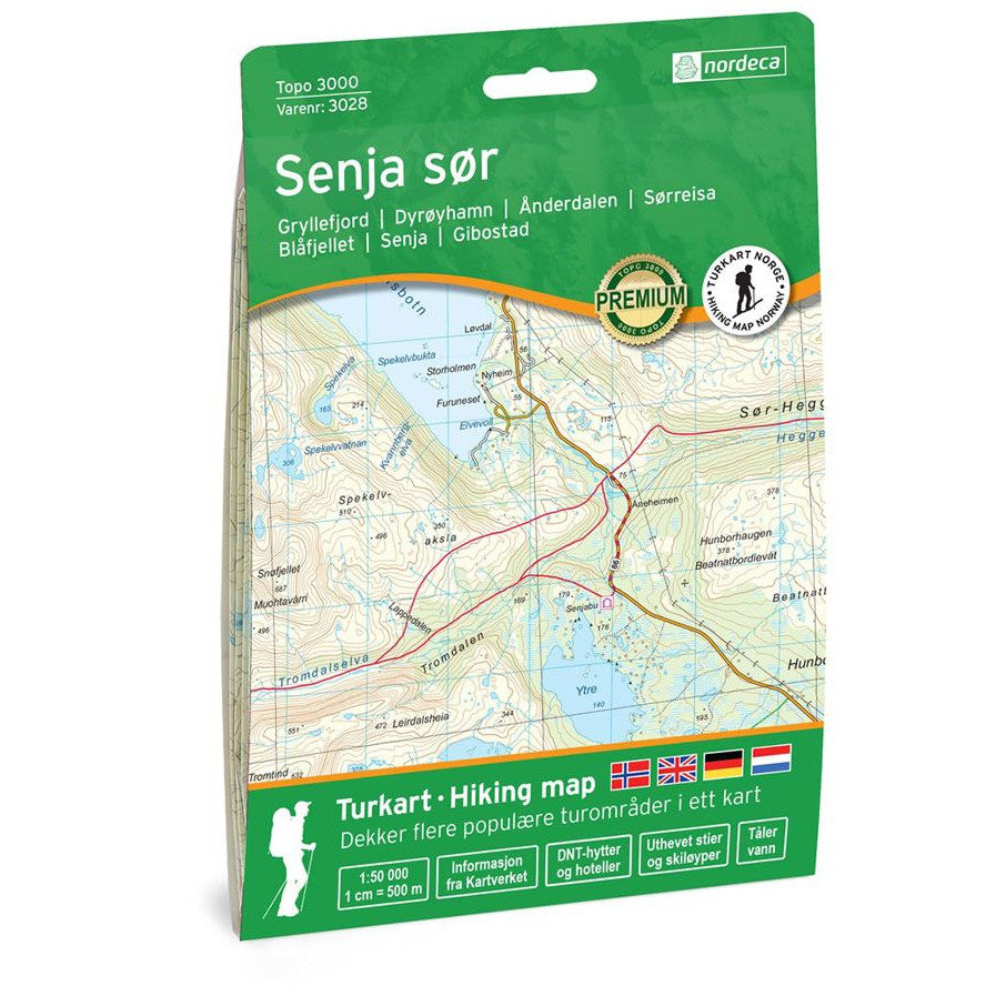 Senja Map Nordeca Topo 3000 Senja Sor | Backcountry Books