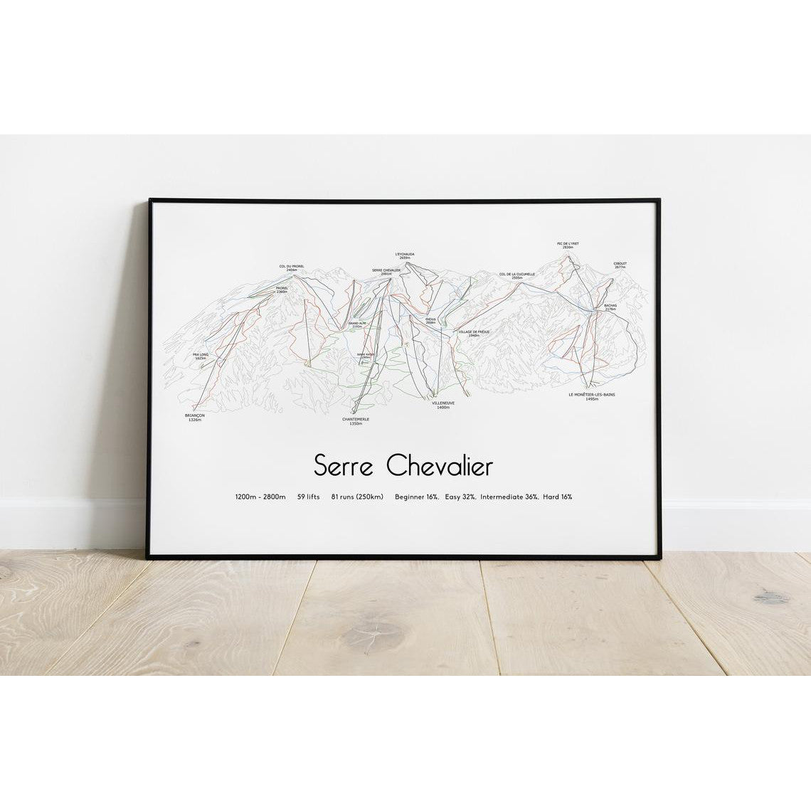 Serre Chevalier Piste Map Wall Print Poster | Backcountry Books