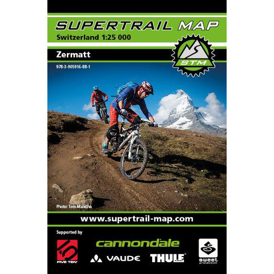 Supertrail Map Zermatt | Mountain Bike Map Zermatt | Backcountry Books