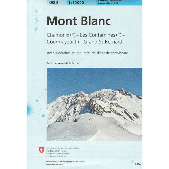 Swiss Topo Mont Blanc 492S Ski Map | Backcountry Books