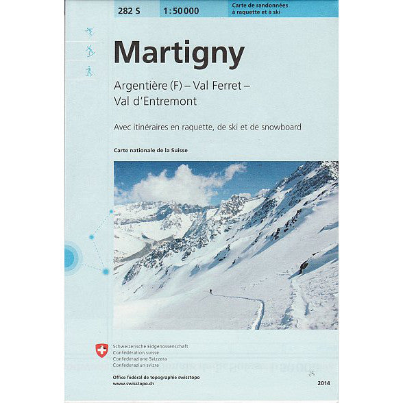 Plan des pistes Swisstopo Martigny 282S