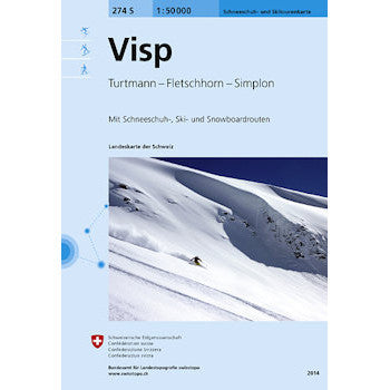 Swisstopo Visp 274S Ski Touring Map