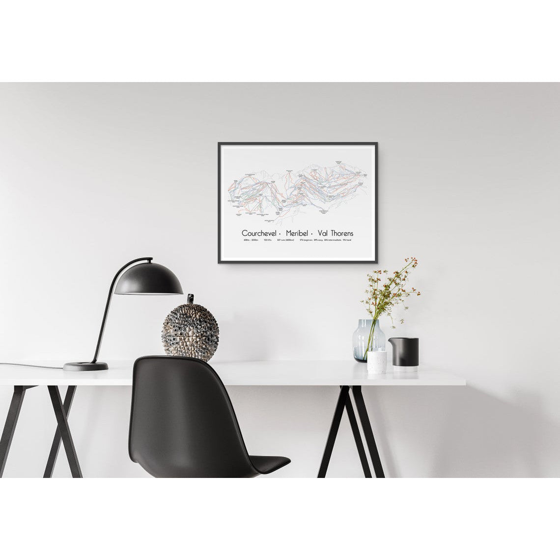 Three Valleys Piste Map Wall Print | Backcountry Books