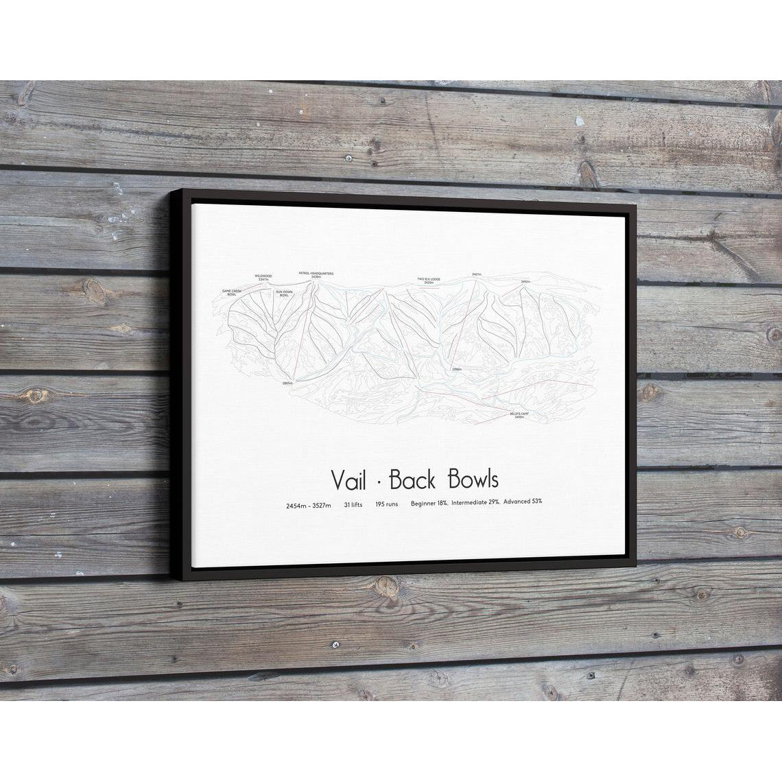 Vail Piste Map Wall Print Poster | Backcountry Books