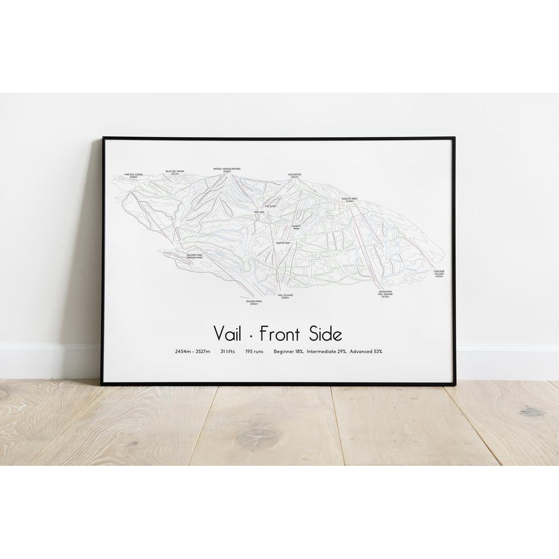 Vail Piste Map Wall Print Poster | Backcountry Books