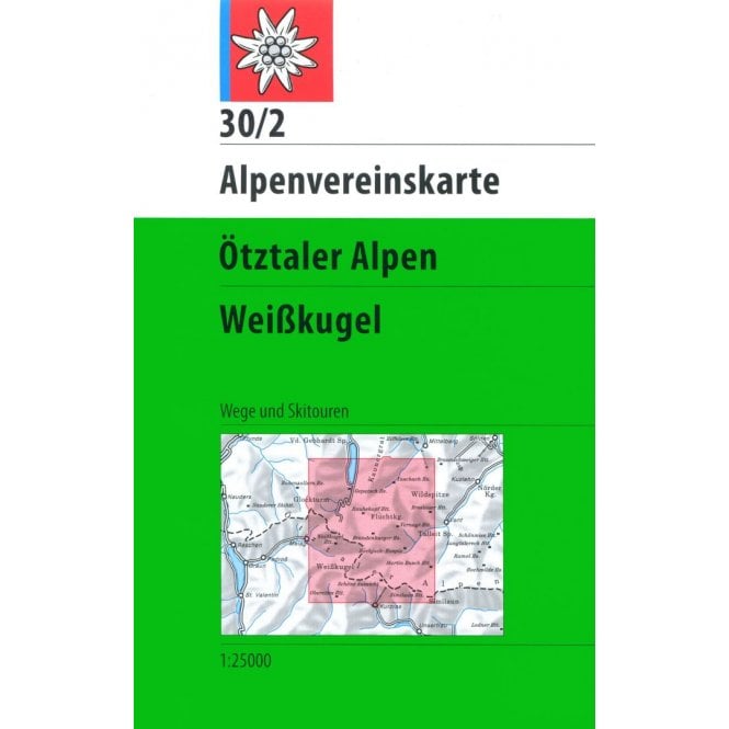 Ötztal Ski Touring Map | Alpenvereinskarte 30/2 Ötztaler Alpen Weisskugel | Backcountry Books