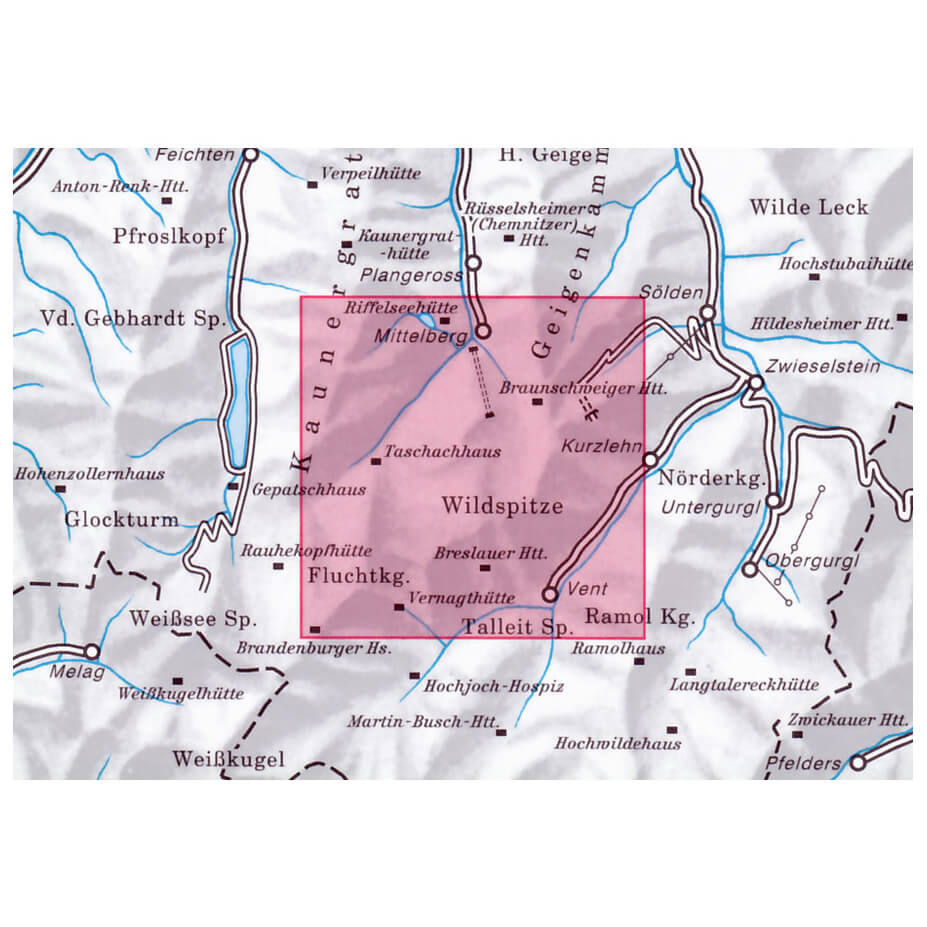 Alpenvereinskarte Ostztaler Alpen 30/6 Wildspitze Ski Touring Map